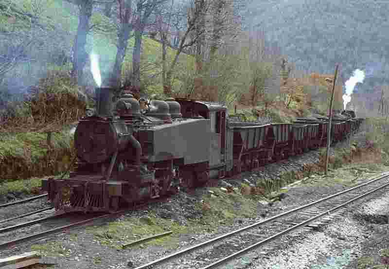 El Tren minero a vapor de la MSP en Caboalles de Arriba, León1983. Autor. Didier Duforest