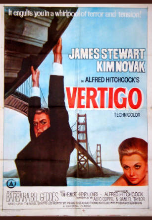 Vértigo, Alfred Hitchcock. Poster original de la película.