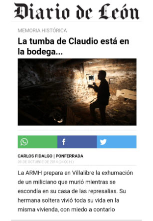 La tumba de Claudio esta en la bodega Diario de León.