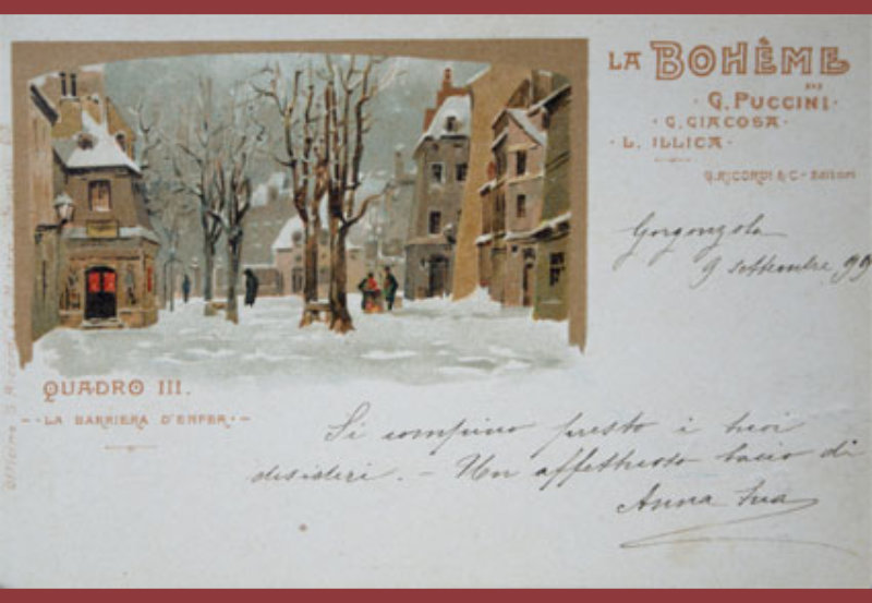 Postal comercial de La Boheme.