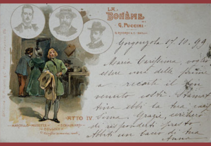Postal comercial de La Boheme.