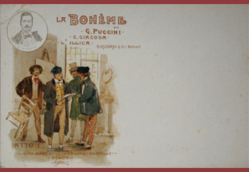 Postal comercial de La Boheme.