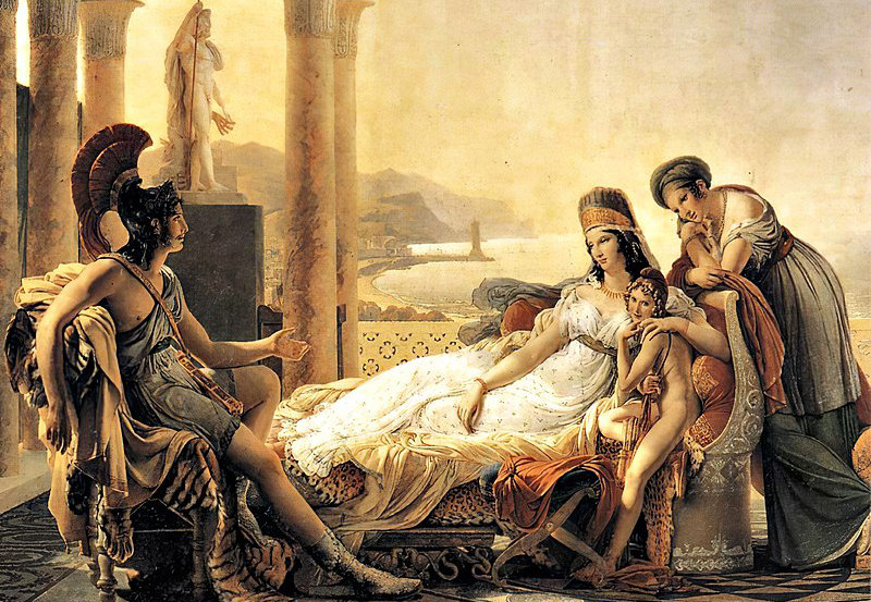 Eneas contándole a Dido las desgracias de Troya