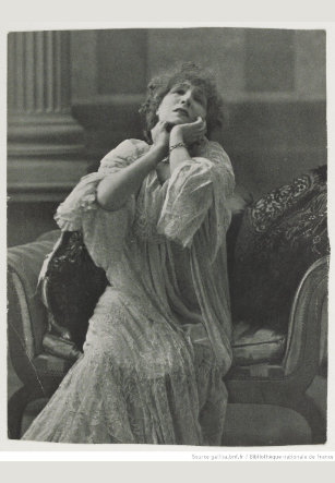 Sarah Bernhardt en La dama de las camelias. Representación teatral de 1882. Archivo de la Biblioteca Nacional de Francia.